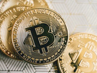 Bitcoin BTC Cryptocurrency Coins. Stock Market Concept. Cryptos are considered the future of payments. secure and anonymous payment system. 