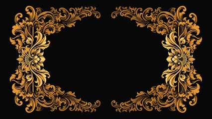 romantic classic engraved frame vector design, editable color