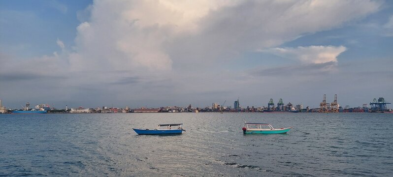 Makassar city views, fishing boats and harbours, landscape photos from the island.