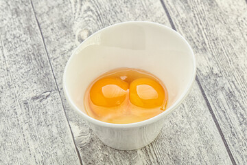 Chicken egg in the bowl