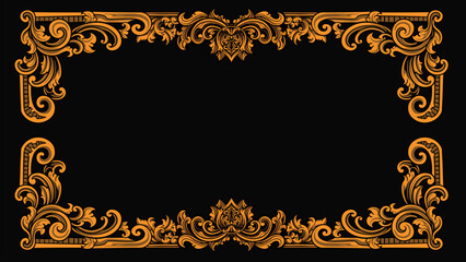 romantic classic engraved frame vector design, editable color