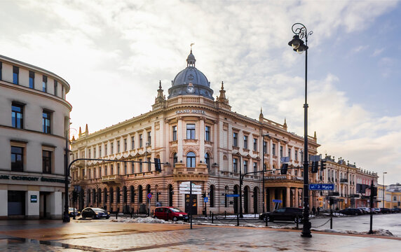 Lublin, Poland - December 25, 2022: Picture of the Grand Hotel in Lublin.