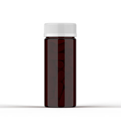 Amber Pills Bottle 3d Rendering 
