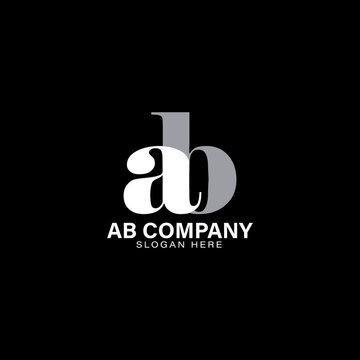 letter ab logo brand minimalist with symbol initial ab