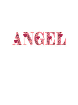 The word "Angel" on a white background. Motivational and inspiring handwritten art. Sticker, poster design. Printable art.