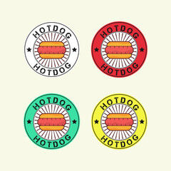 hotdog fastfood logo label round shape
