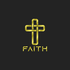 faith church christ logo with cross symbol minimalist