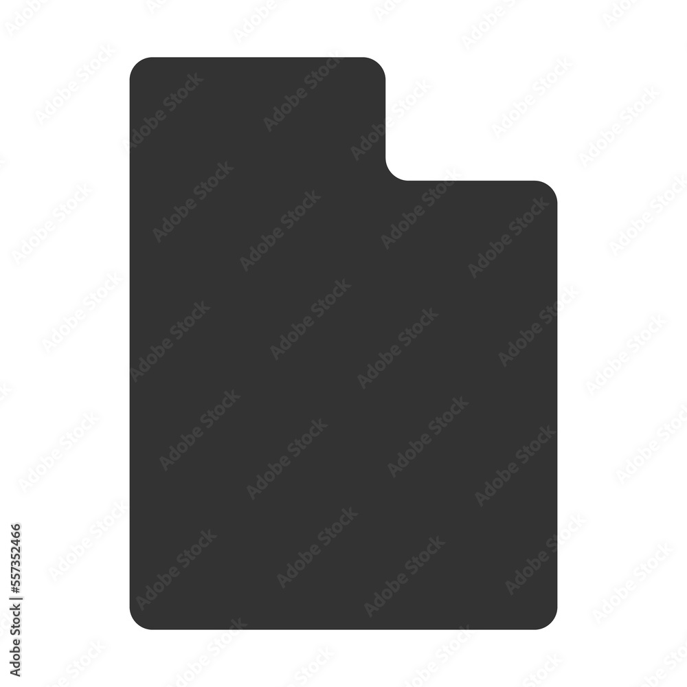 Sticker Utah state of United States of America, USA. Simplified thick black silhouette map with rounded corners. Simple flat vector illustration - Stickers