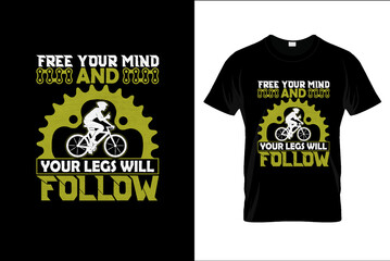 Bicycle t-shirt design with illustration of  amazing custom
