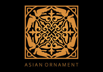 Islamic ornament vector, persian motiff. Asian floral designs. Abstract Asian elements of the national pattern of the ancient nomads of the Kazakhs, Kyrgyz, Mongols, Tatars, Uzbeks, Tajiks and other