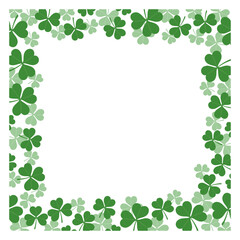 Vector Clover Square Frame Illustration For St. Patrick&rsquo;s Day Isolated On A White Background. 