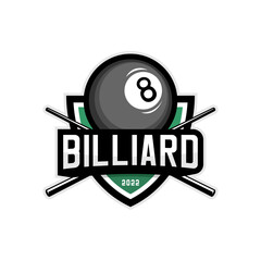 billiard, ball and stick logo illustration vector	
