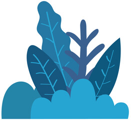 Obraz premium Dark blue grass and leaves