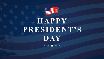 Happy Presidents Day background with USA Flag brush style