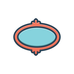 Obraz premium Color illustration icon for oval 