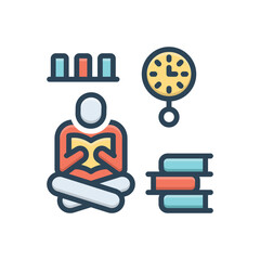 Color illustration icon for preparing