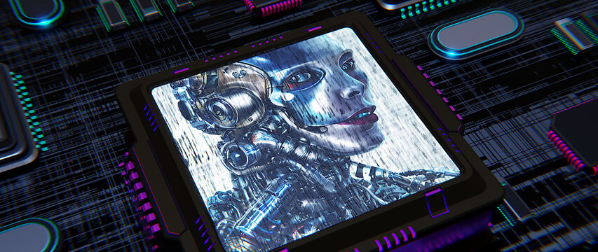 Alien technique inside - Hauptplatine mit Alientechnik - Technologie der Zukunft
