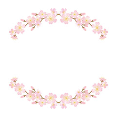 Plakat Vector frame illustration of cherry blossom branches