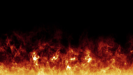 Fire flames on black background with clipping path. Burning fire flame. Abstract background on the theme of fire, Burning fields.