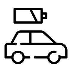 electric car line icon