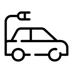 electric car line icon