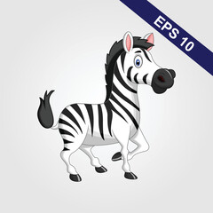 Fototapeta na wymiar jumping striped African Zebra, hand-drawn