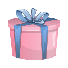 Set of gift box. Gift Boxes Wrapped in Paper and Tied with Ribbon as Holiday Symbols Vector cartoon illustration. Gift wraps on boxes with decoration. Holiday presents in bright packaging with bows