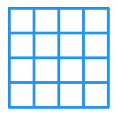4x4 grid icon, 4x4 square grid icon