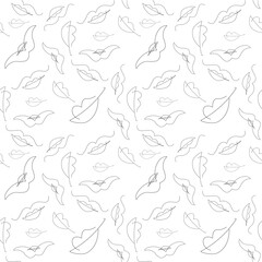 Fototapeta na wymiar seamless pattern with a liner image go male lips and moustaches