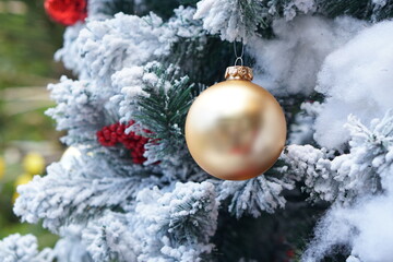 Balls on the Christmas tree in the new year