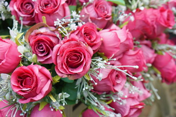 Roses on the table for Valentine's Day
