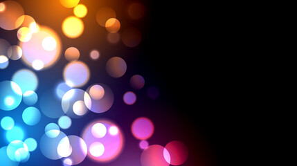 Obraz premium Abstract. Colorful bokeh blur light on night background. vector.