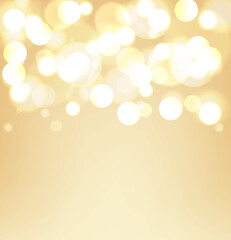 Abstract. bokeh blur light on gold background. vector.