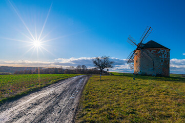 windmill Kunkovice, sun