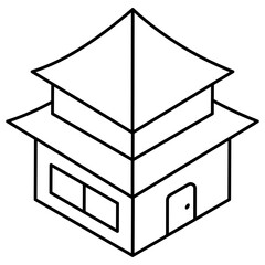 Editable design icon of chinese home 