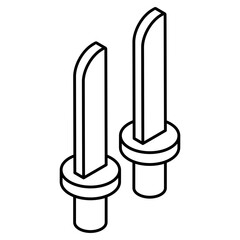 A creative design icon of daggers 