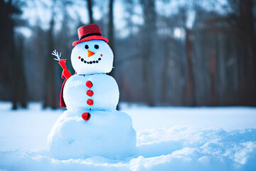 Fototapeta premium Generative AI Shows a Snowy Winter Scene with No People