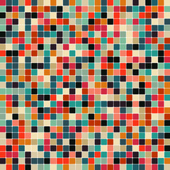 Fototapeta premium Color checkered squares background abstract illustration