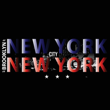 New York City tee graphic typography for t shirt illustration vector art vintage