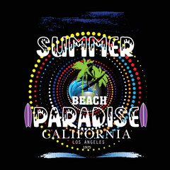 summer paradise tee graphic typography for print illustration t shirt vector art vintage