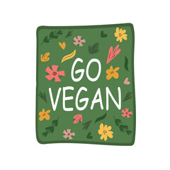 Presentation of the vegan diet month in January called Veganuary. Vector flat illustration
