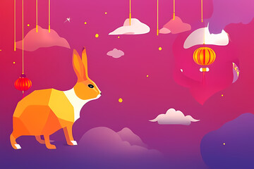 Chinese New Year abstract background art done with Generative AI