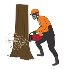 林業　伐採　木を切る　きこり　仕事