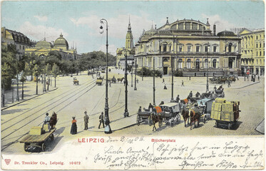 Alt-Leipzig 1903, Blücherplatz (original gelaufene Ansichtskarte)