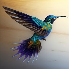 swallow tailed hummingbird in flight. Generative AI