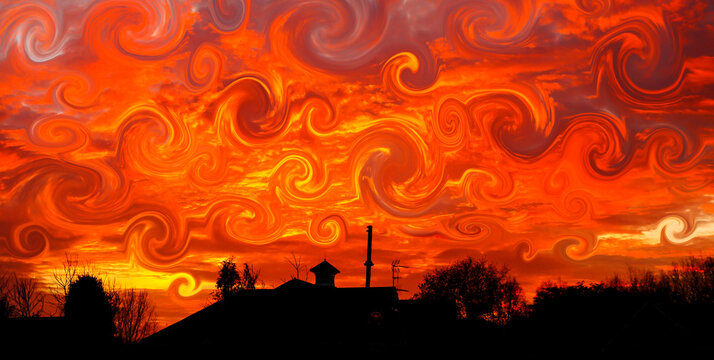 Hot sky, conceptual composite image