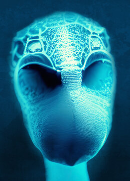 Luminescent alien, illustration