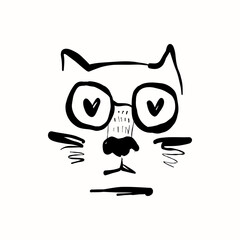 Abstract contemporary mid century modern ink boho black k illustration. Hand drawn trendy vector posters, illustrations for print.