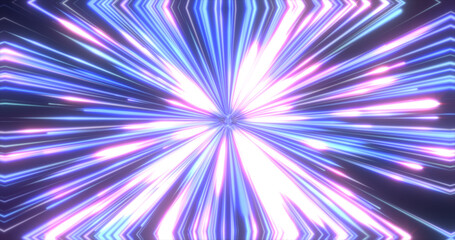 Naklejka premium Abstract bright glowing neon multicolored rainbow energy magical multicolored lines and stripes distorted. Abstract background