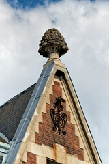 details of the houses of the square of the Grand Place in Arras, North of France